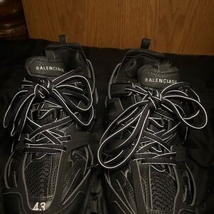 Balenciaga Men's Black and White Sneakers